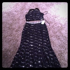 2 piece halter skirt outfit